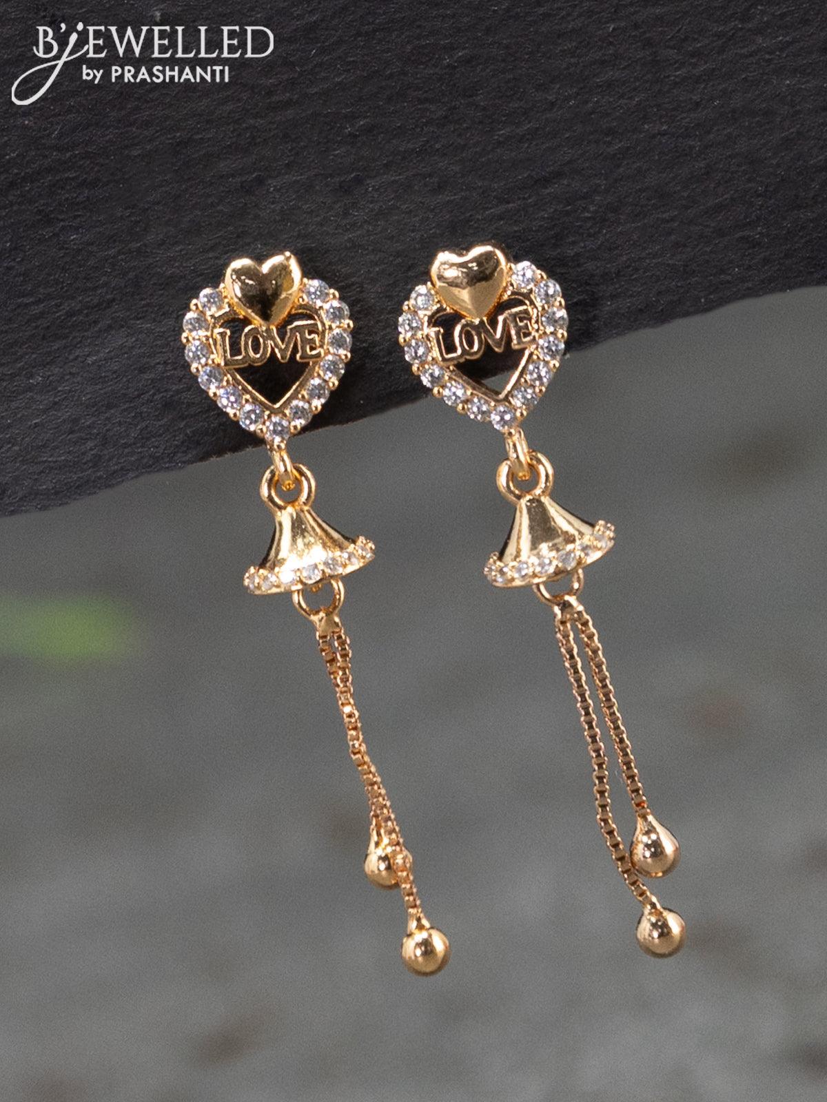 Flipkart.com - Buy Viraasi Gold-Toned Pearl Hanging Stud Earrings Brass Stud  Earring Online at Best Prices in India